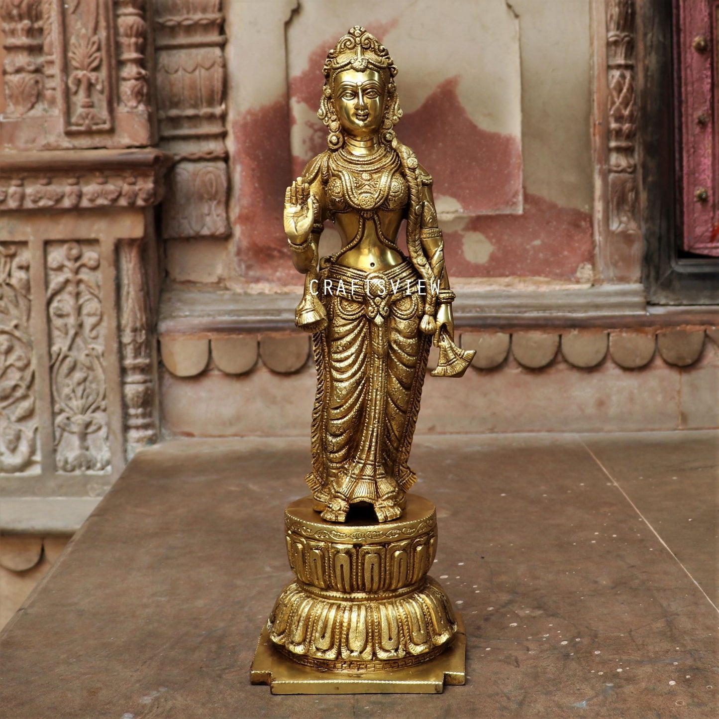 Brass Ramdarbar. Ram Sita Laxman & Hanuman Statues 23"