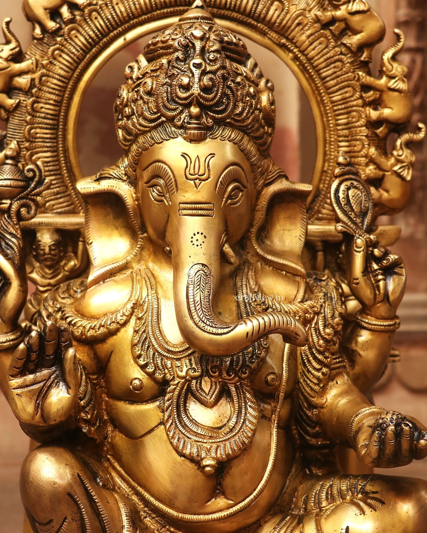 24" Brass Prabhavali Lord Ganesha Statue