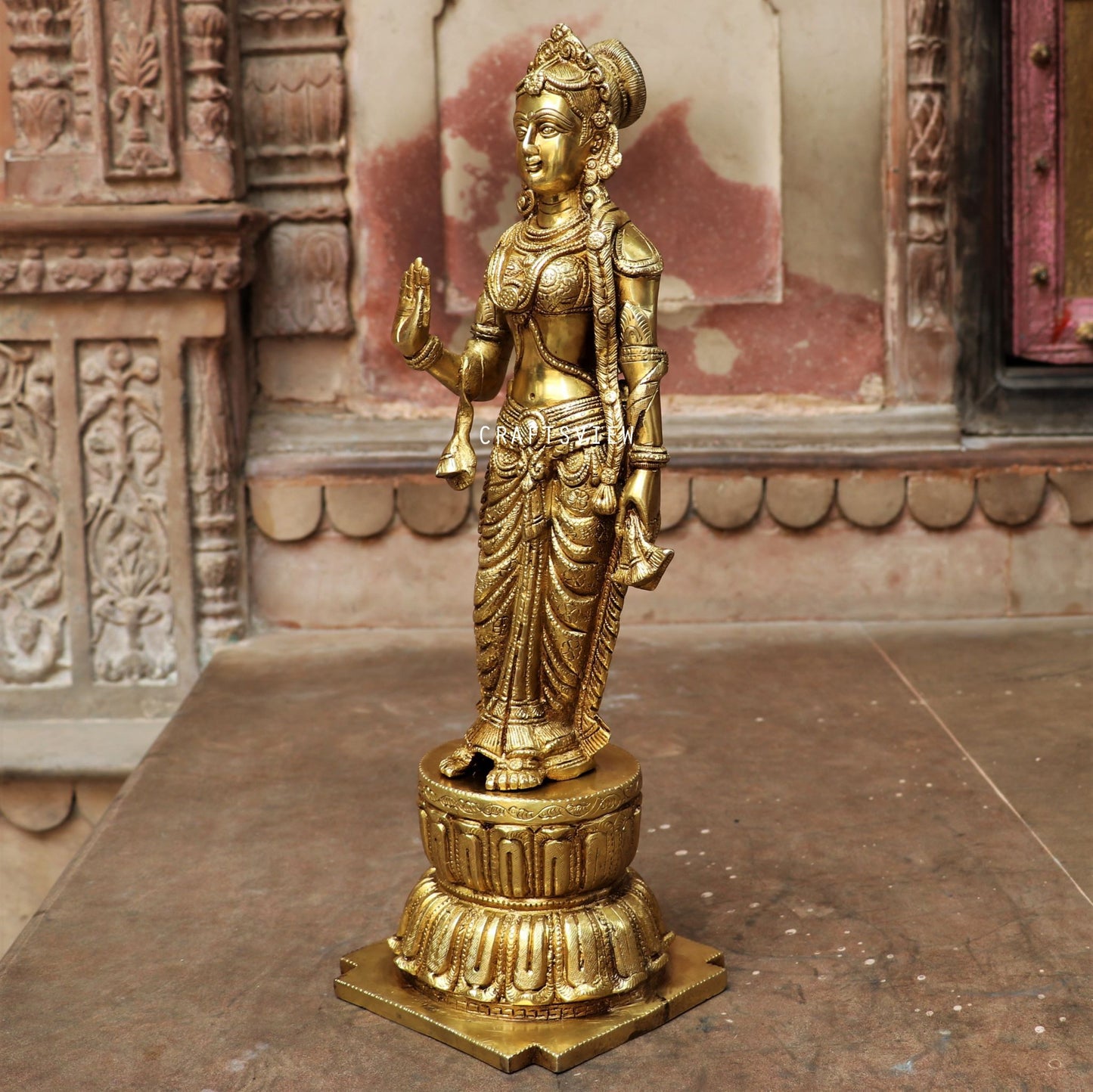 Brass Ramdarbar. Ram Sita Laxman & Hanuman Statues 23"