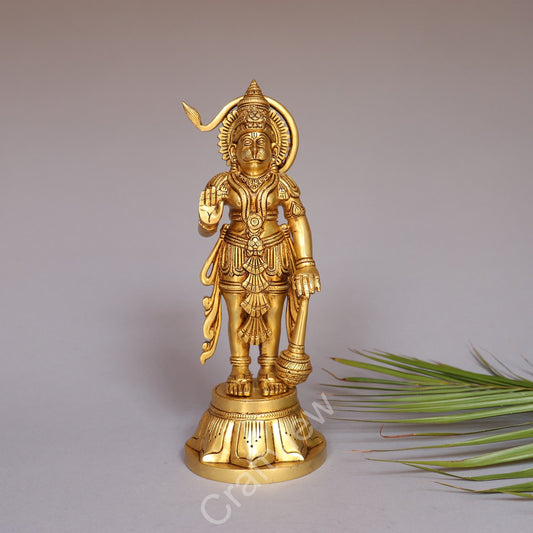 Brass Standing Lord Hanuman Statue