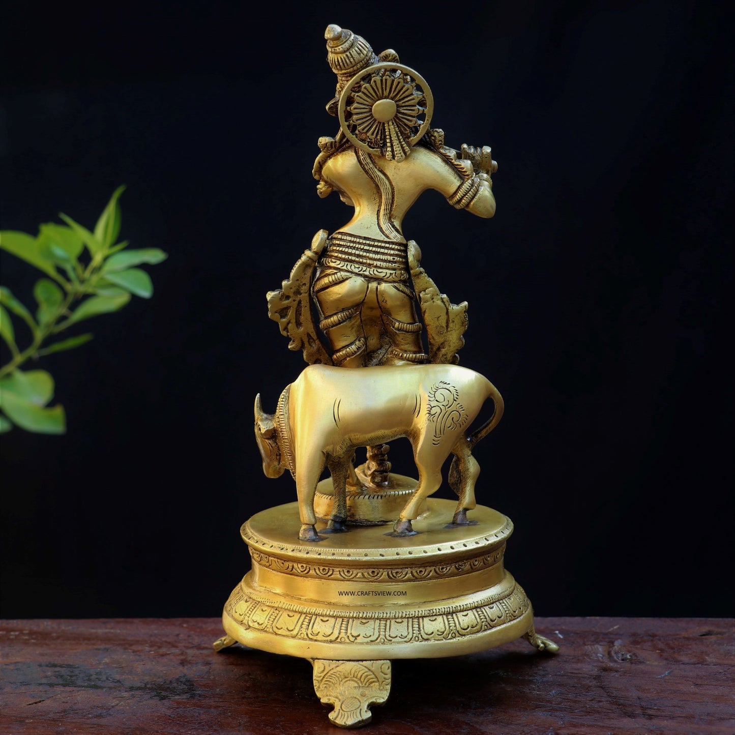 Brass Krishna Statue 11"