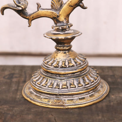 13" Brass Vyala Offering Candle Stand