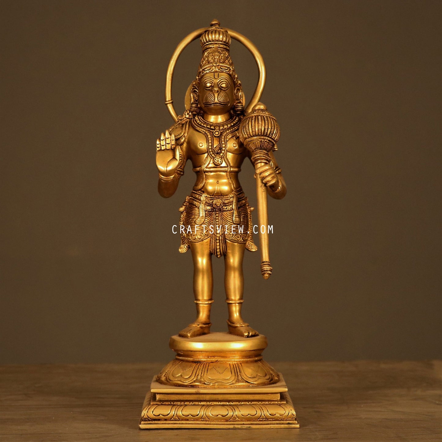 Brass Hanuman Standing Statue 15"