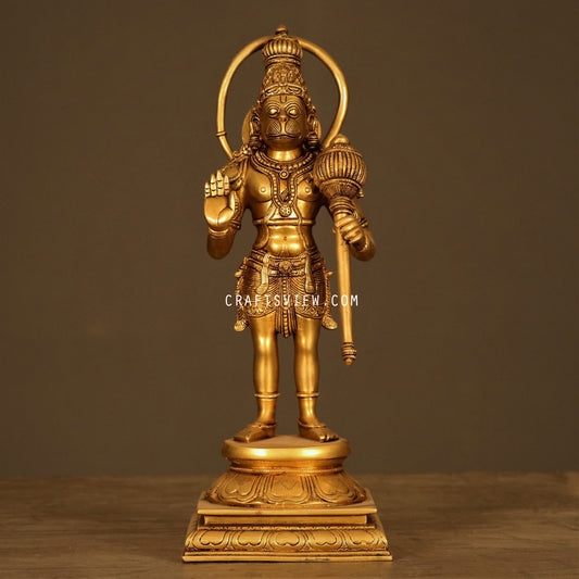 Brass Hanuman Standing Statue 15"