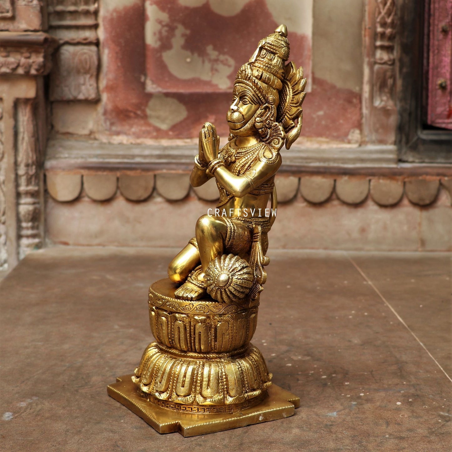 Brass Ramdarbar. Ram Sita Laxman & Hanuman Statues 23"