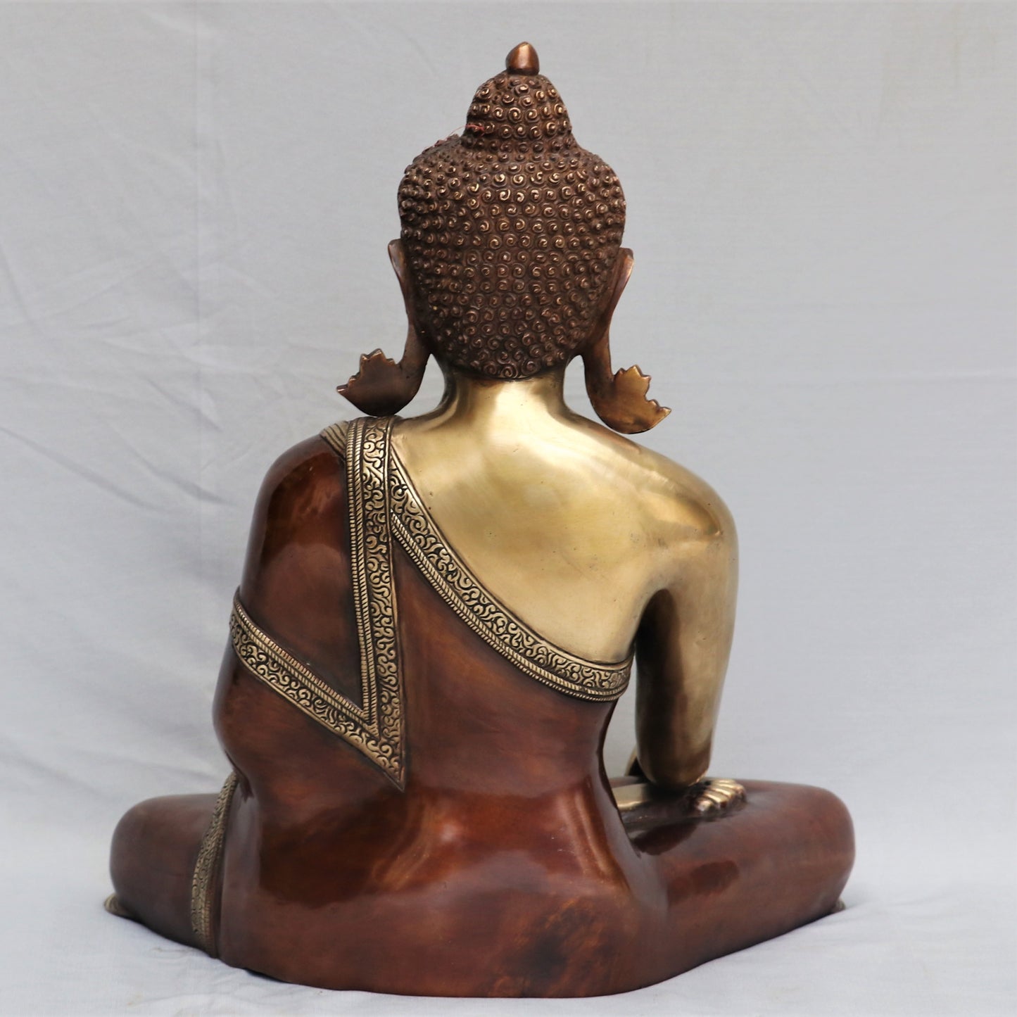 Brass Buddha Meditating Statue 17"