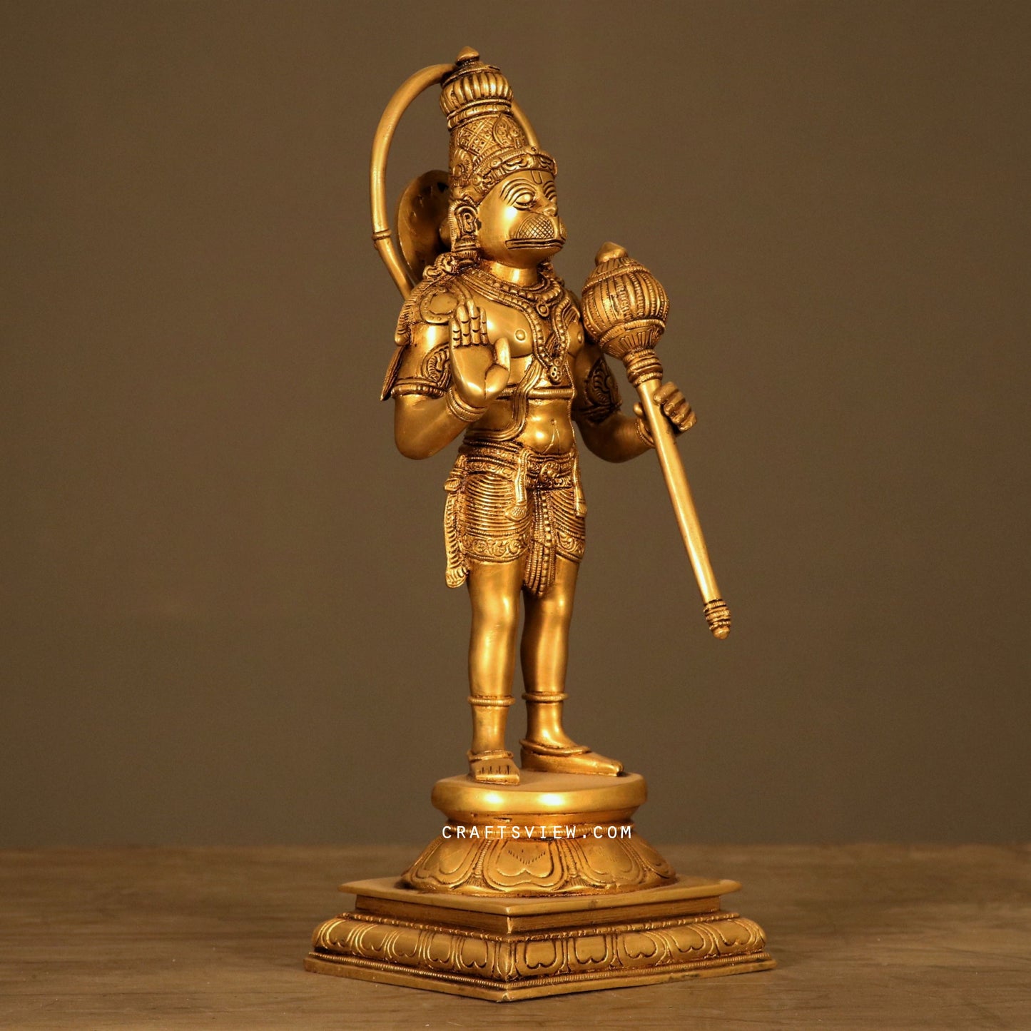 Brass Hanuman Standing Statue 15"