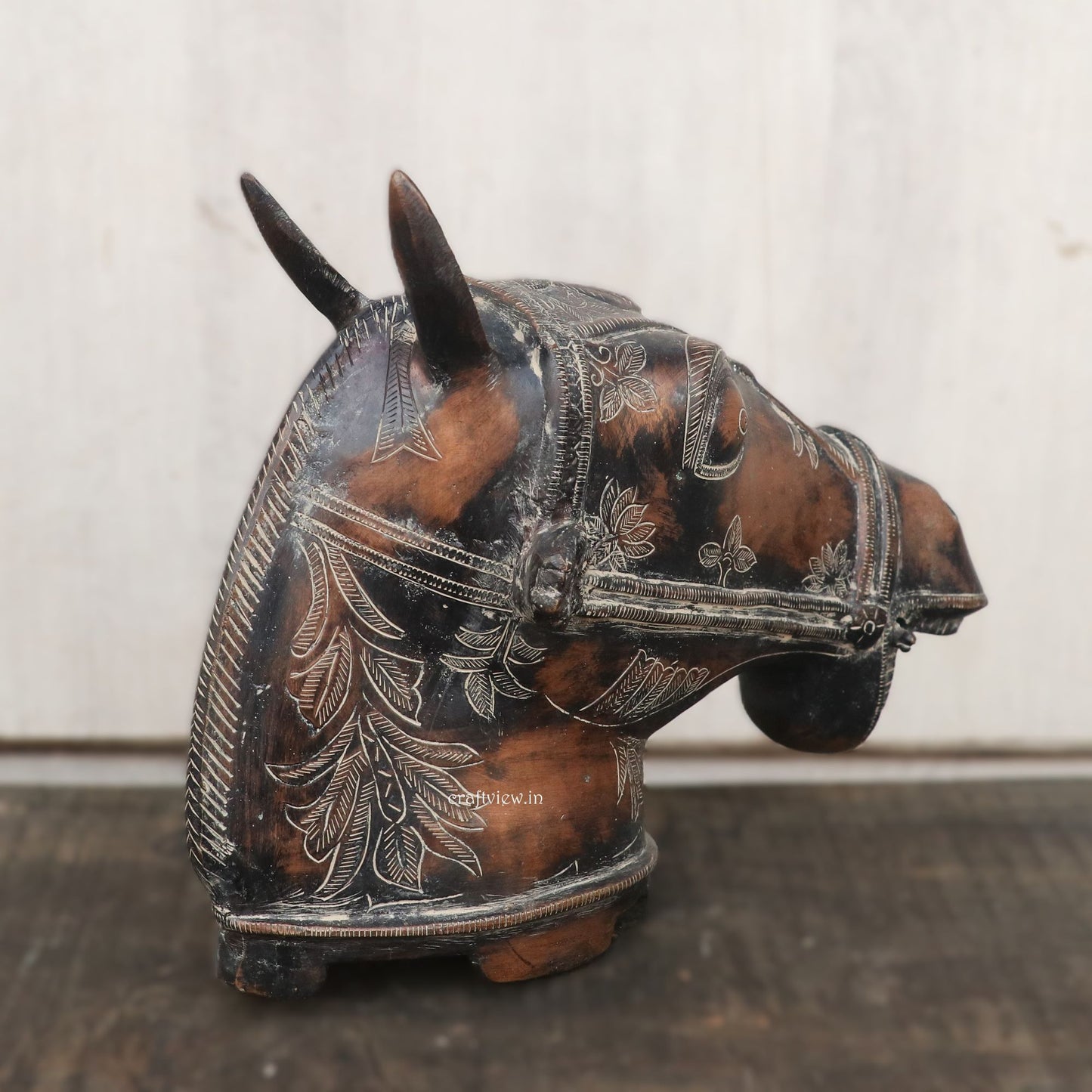 9" Brass Horse Head Figurines | Animal Sculptures