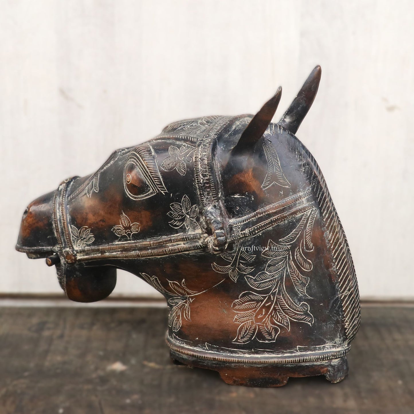 9" Brass Horse Head Figurines | Animal Sculptures