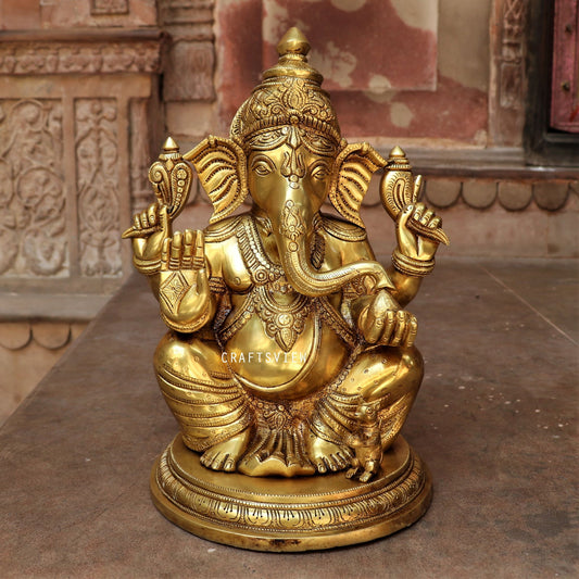 Brass Blessing Ganesh Statue