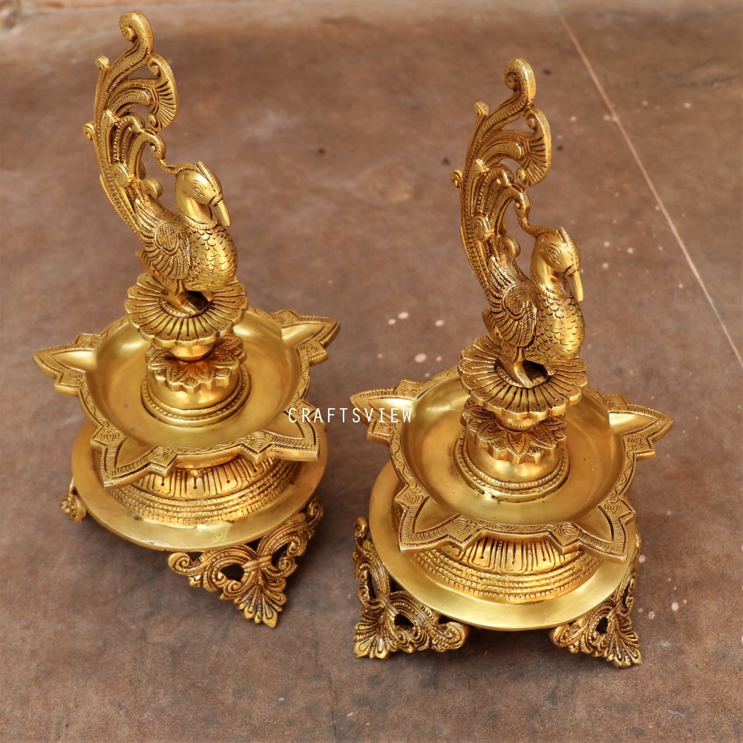 Brass Oil Lamp Decor Beautiful Peacock Lamp