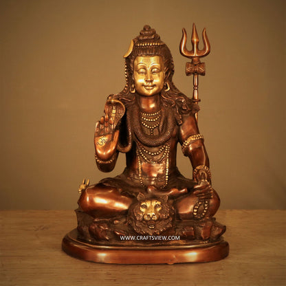 Brass Lord Shiva Statue 20"