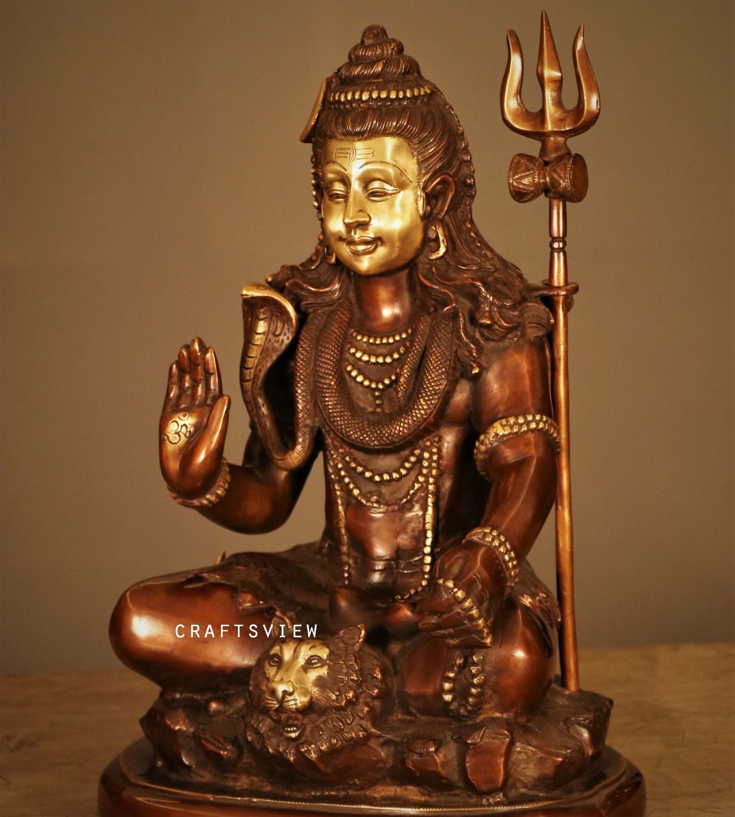 Brass Lord Shiva Statue 20"