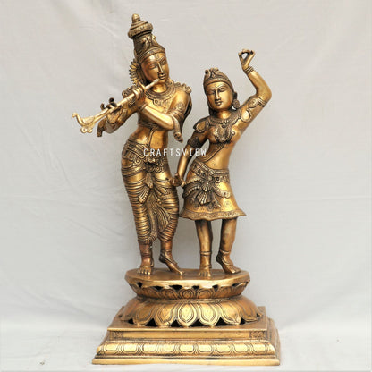 Brass Radha Krishna statues Super Fine 24"