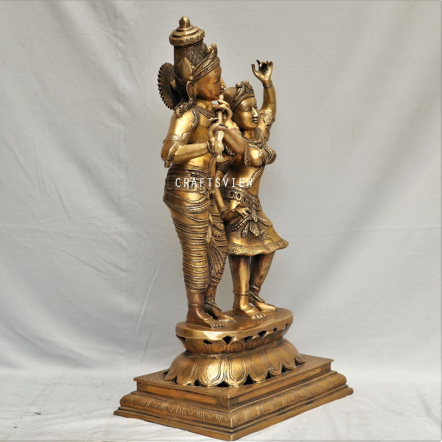 Brass Radha Krishna statues Super Fine 24"