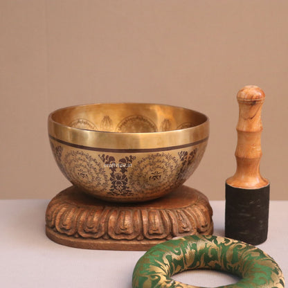 9.2" Green Tara Carving Singing Bowl