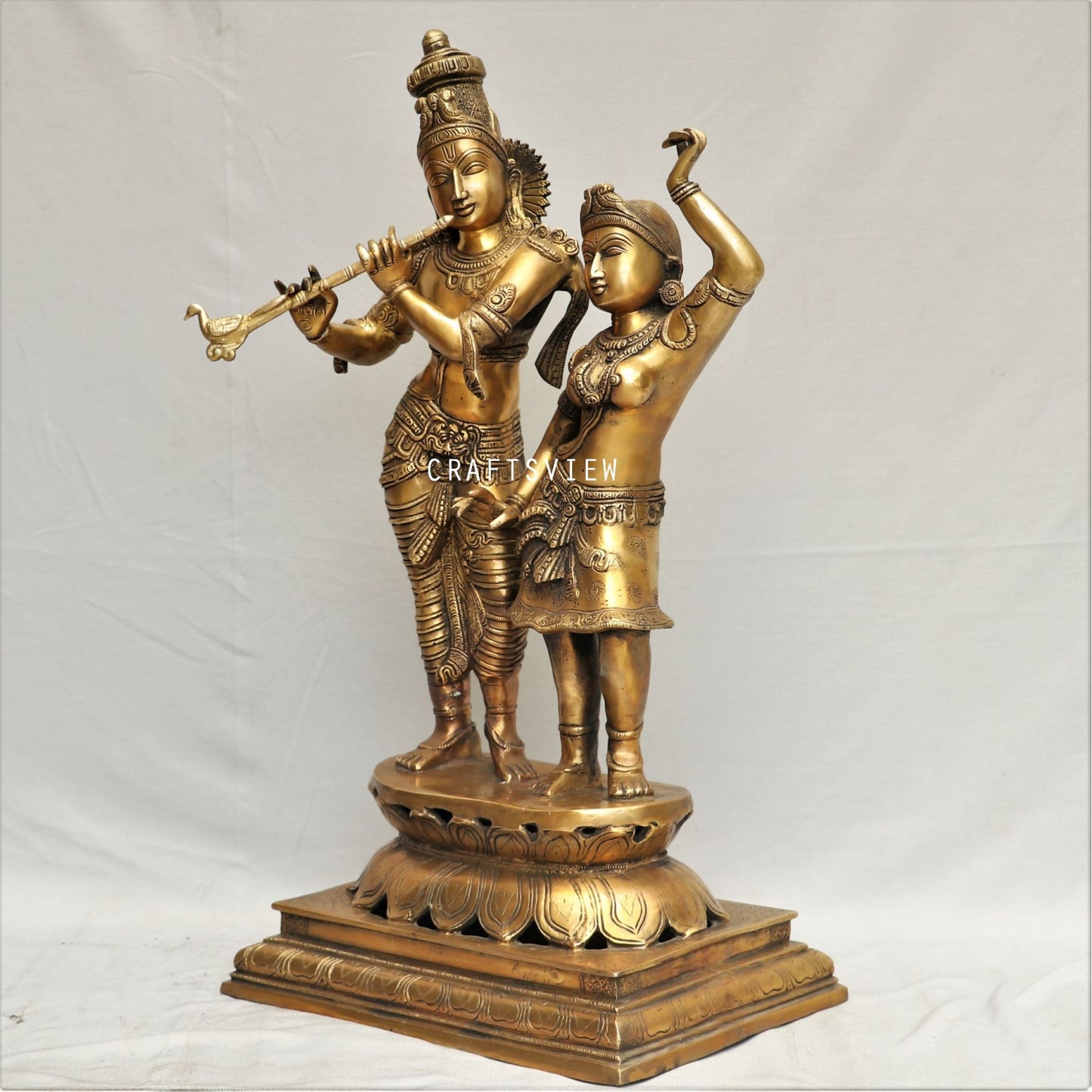 Brass Radha Krishna statues Super Fine 24"