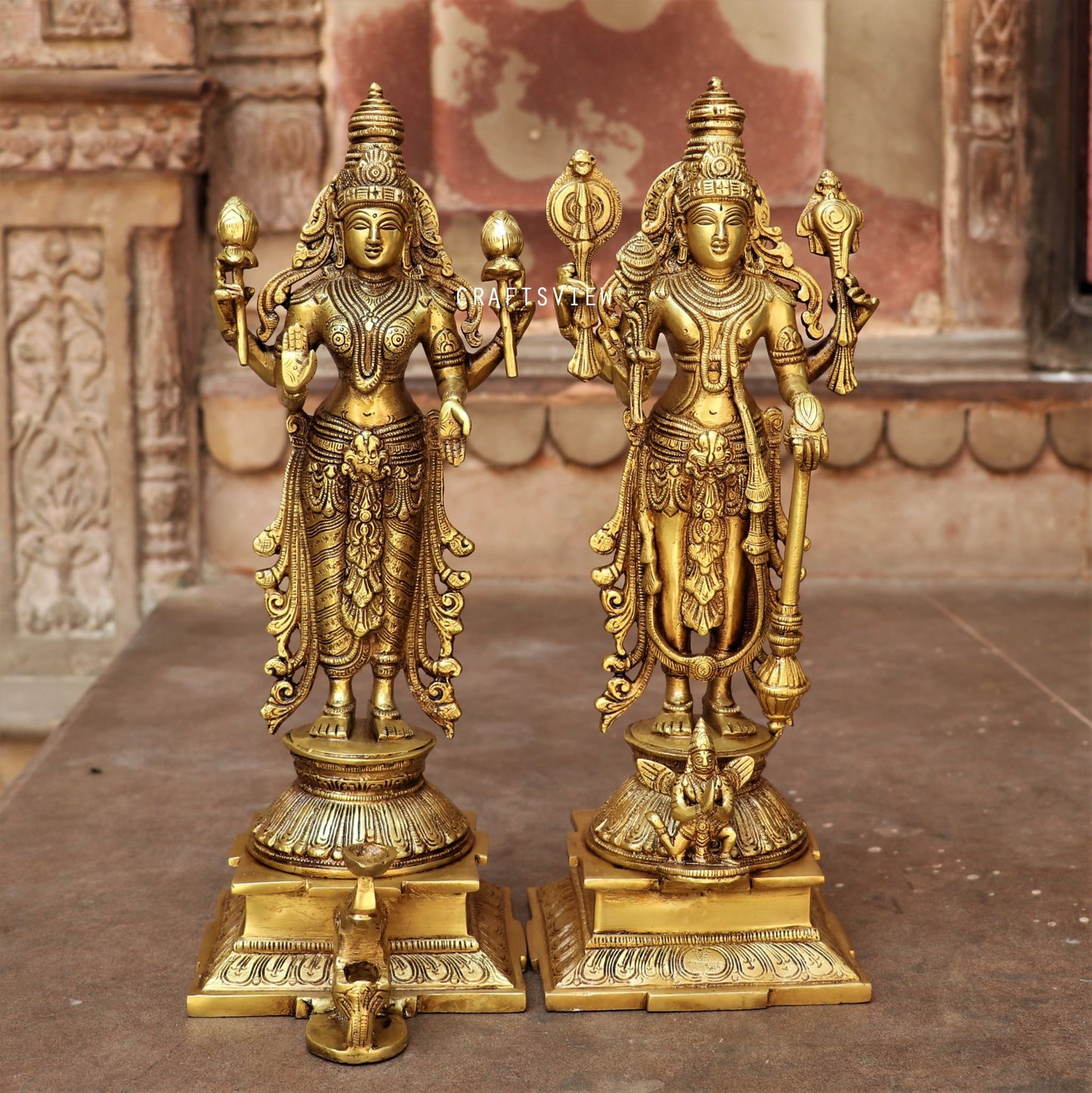 Brass Vishnu Lakshmi Statue