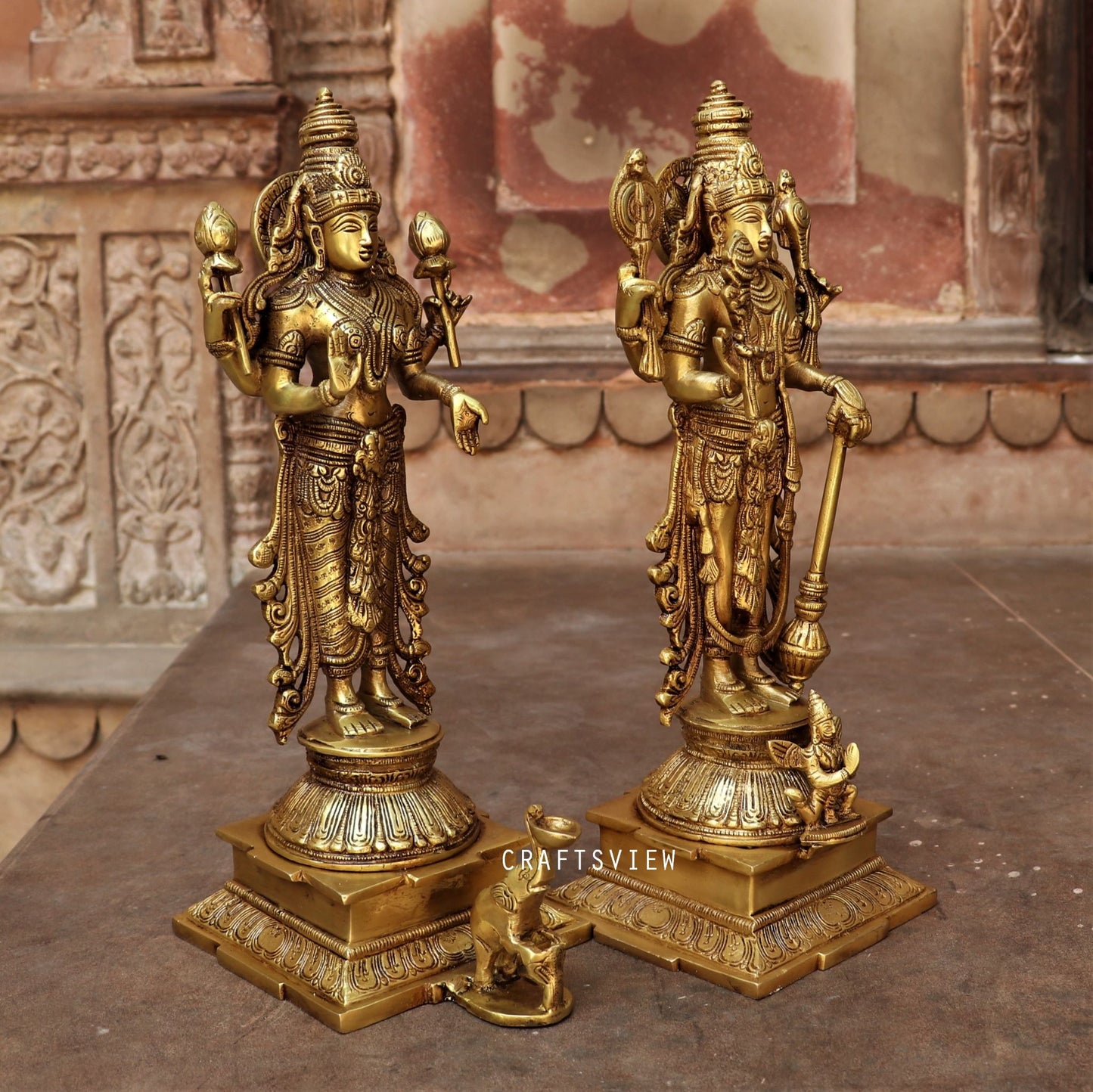 Brass Vishnu Lakshmi Statue