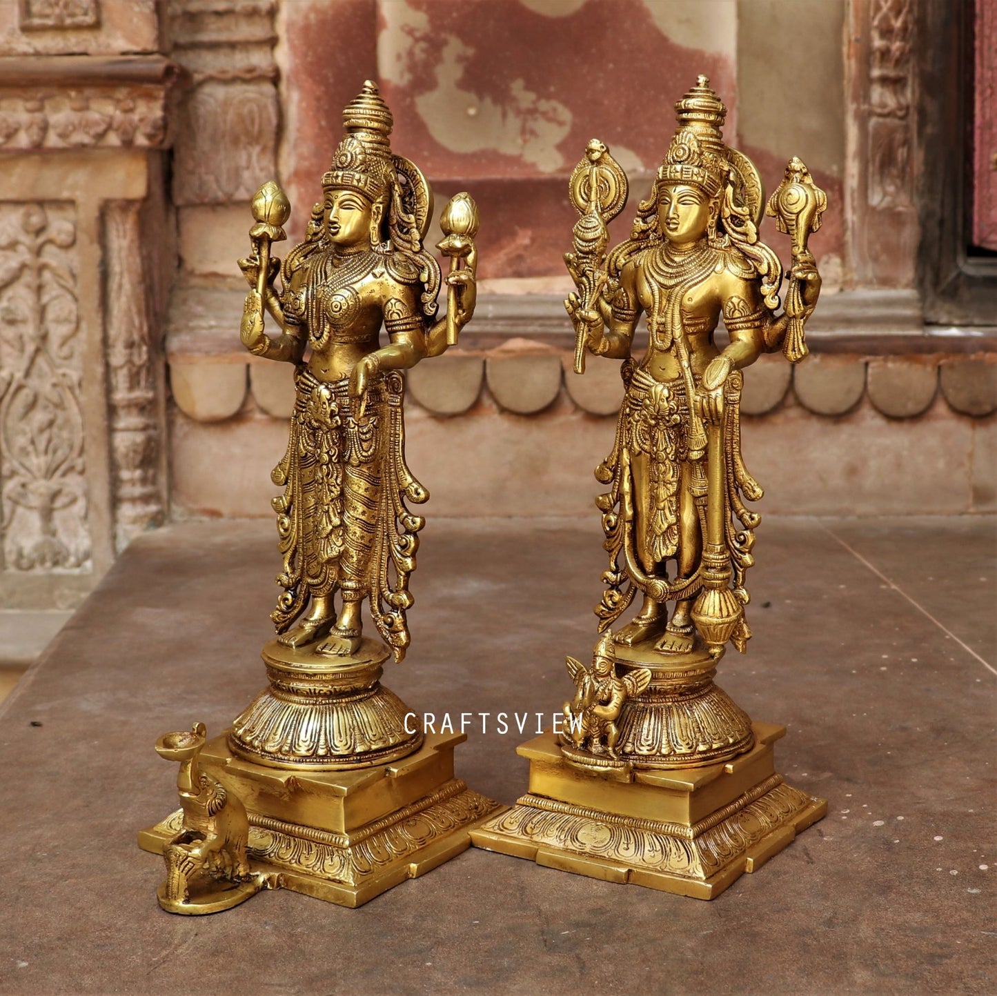 Brass Vishnu Lakshmi Statue