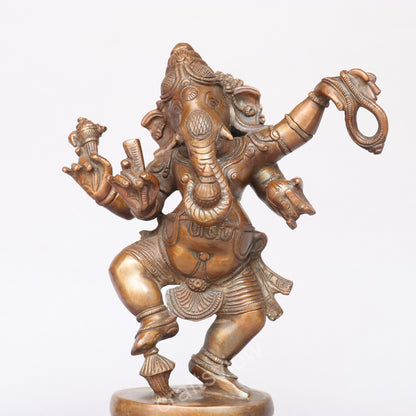 Brass Dancing Ganesh Idol