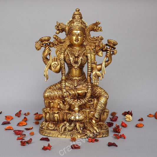Brass Superfine Lakshmi Idol 15"