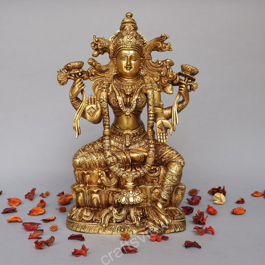 Brass Superfine Lakshmi Idol 15"