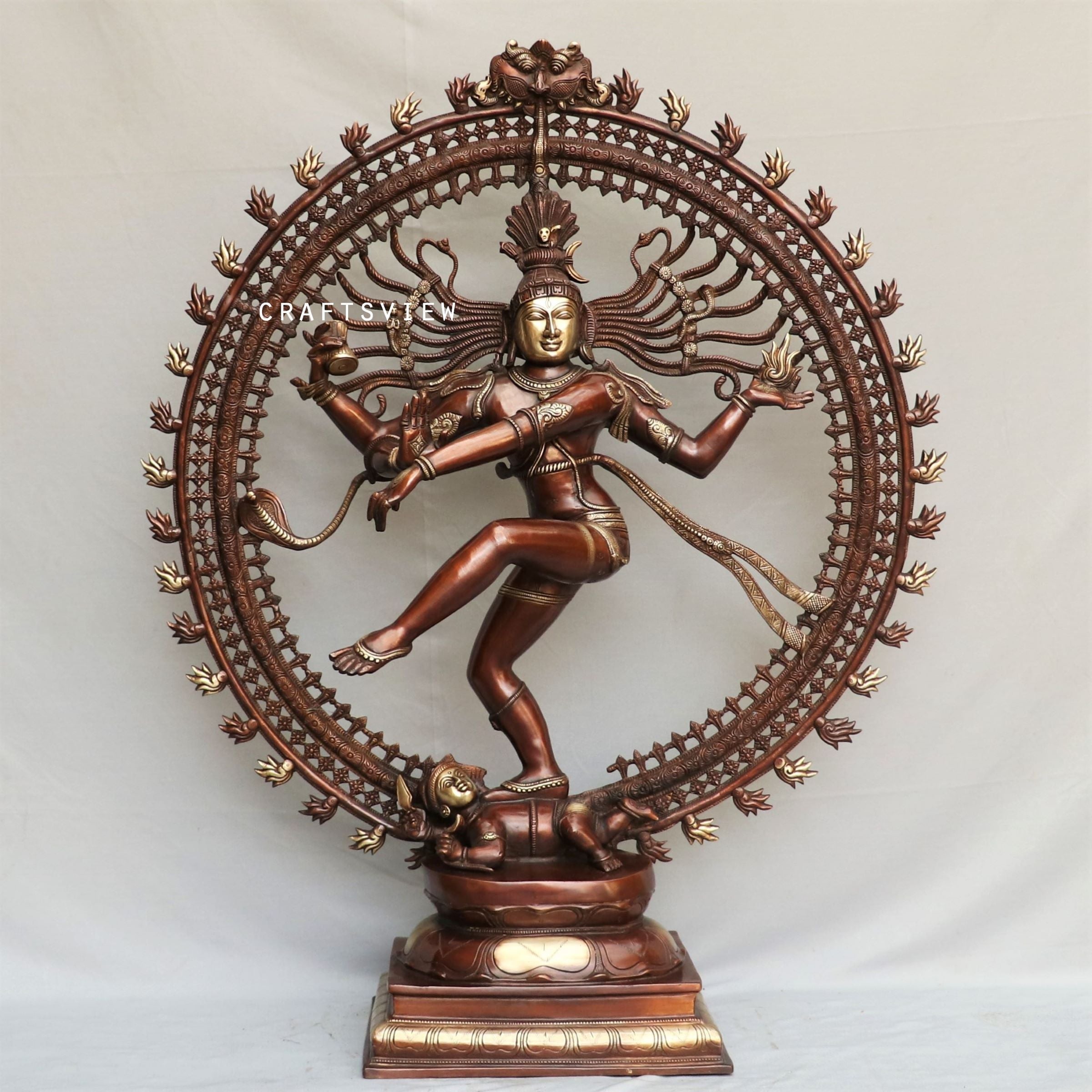 Brass Natraj Statue Fine Work Handmade 37