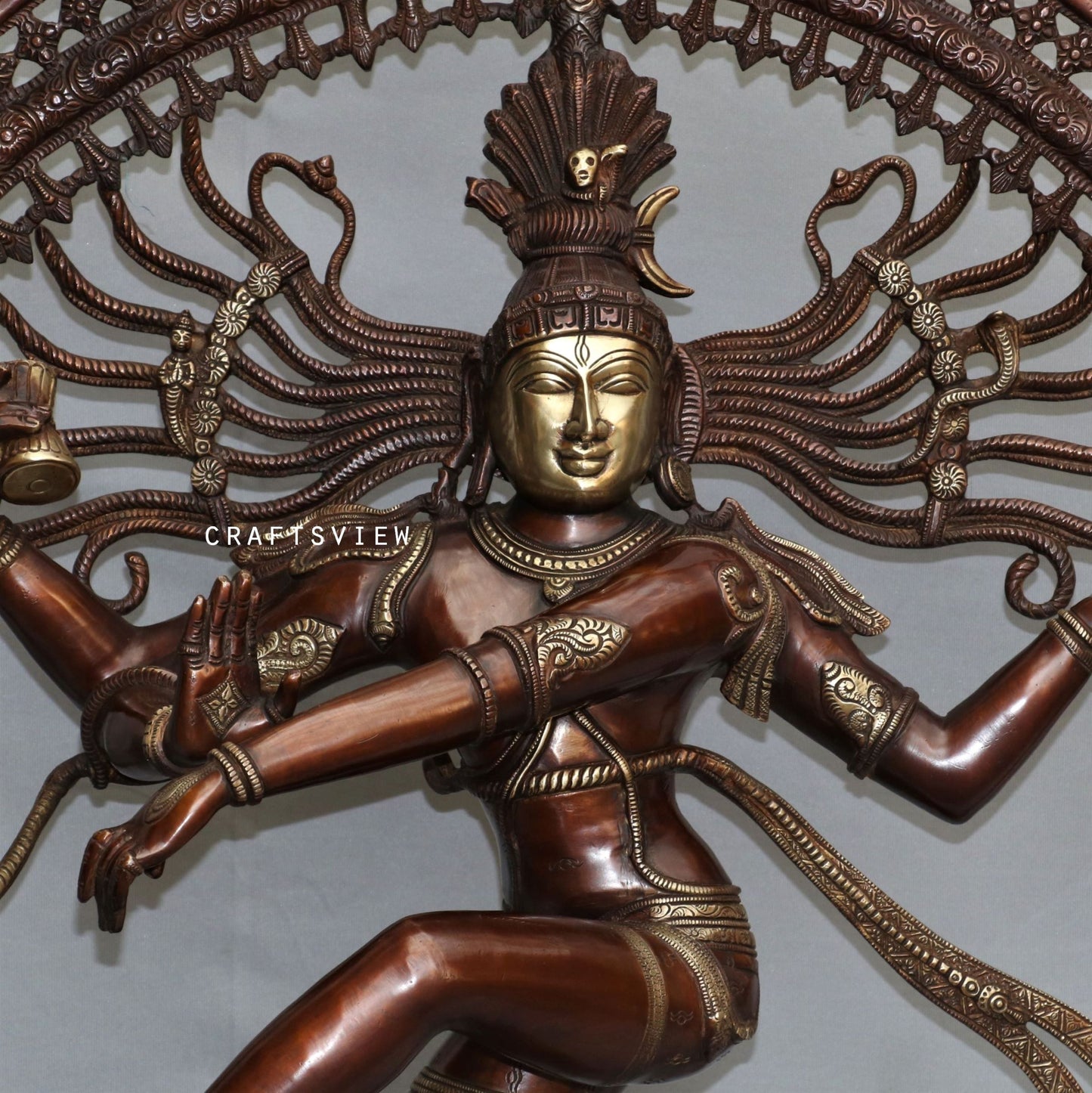 Brass Natraj Statue Fine Work Handmade 37"