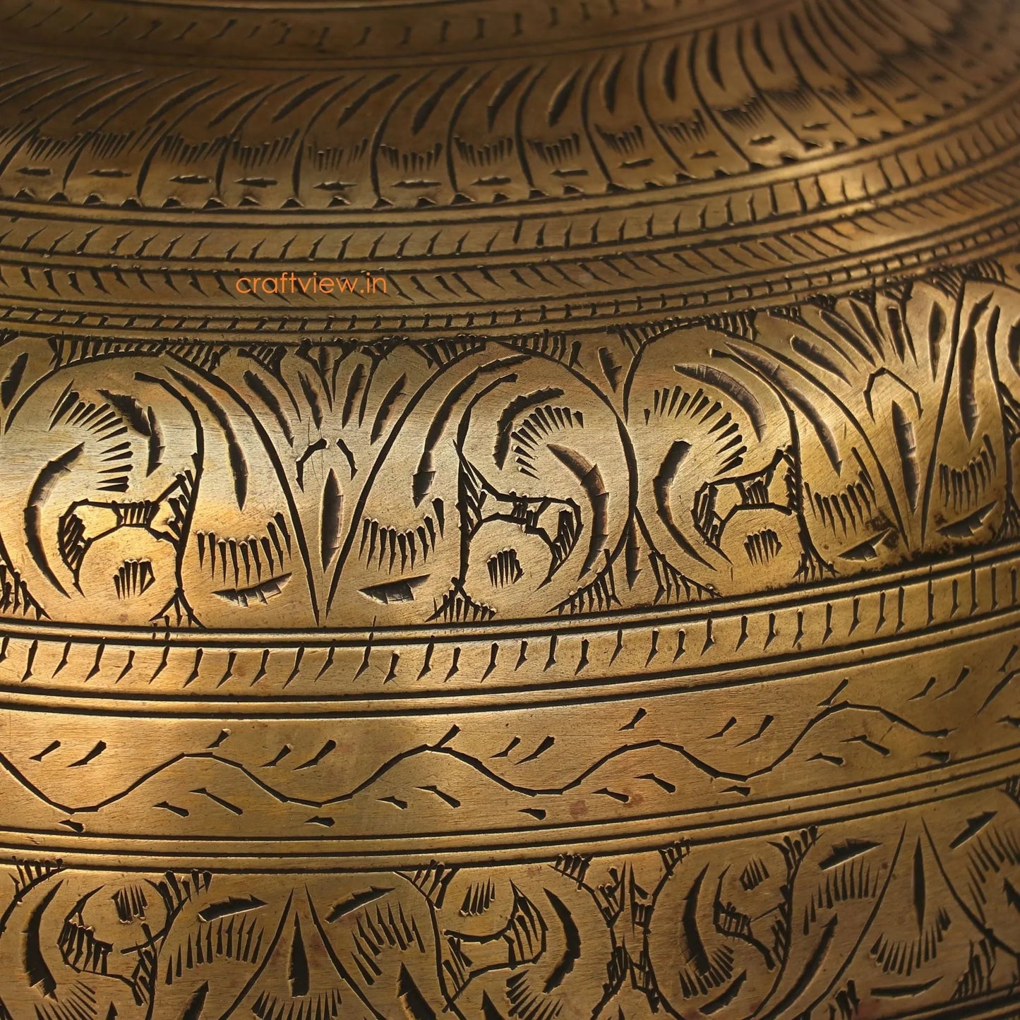 Brass Vintage Carved Planter 13"