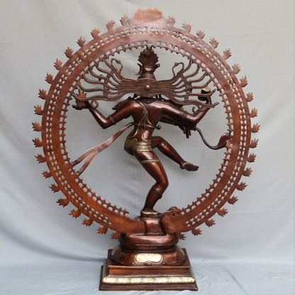 Brass Natraj Statue Fine Work Handmade 37"