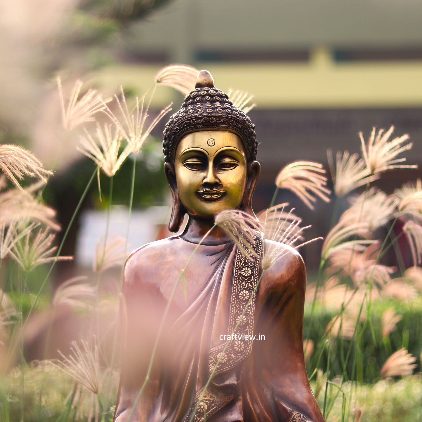 Brass standing Buddha Sculpture 42"