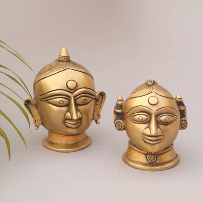 5"Brass Shiva Gauri Decorative Head