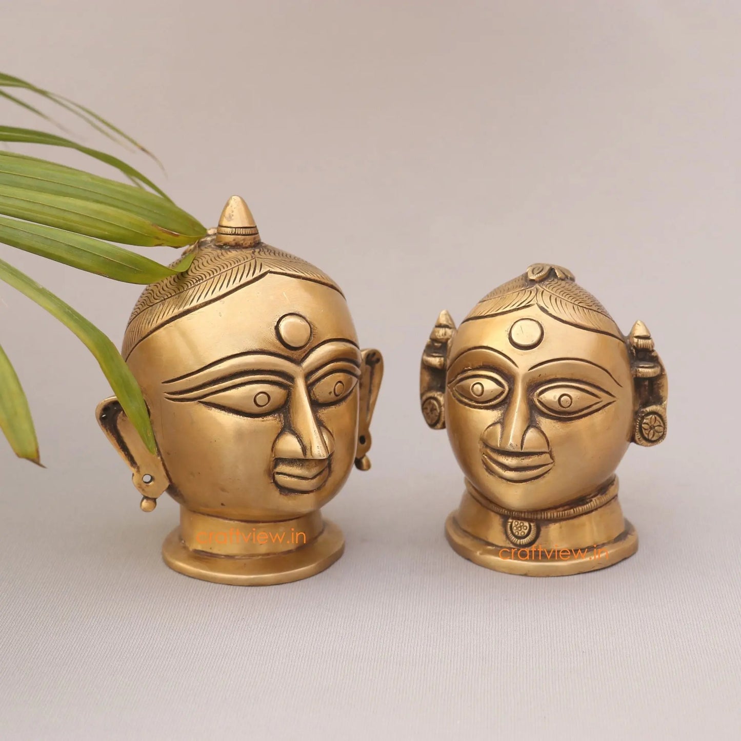 5"Brass Shiva Gauri Decorative Head