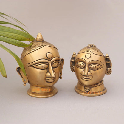 5"Brass Shiva Gauri Decorative Head