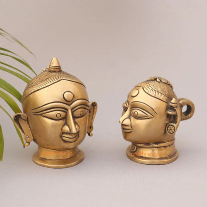 5"Brass Shiva Gauri Decorative Head