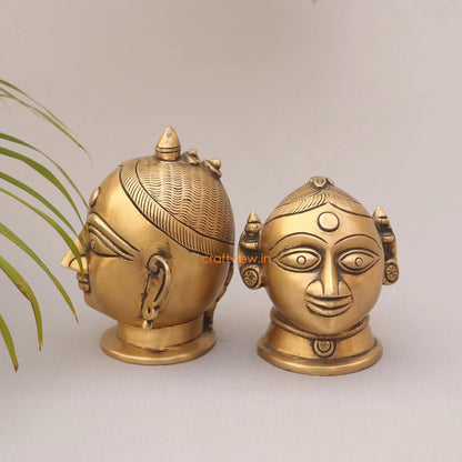 5"Brass Shiva Gauri Decorative Head