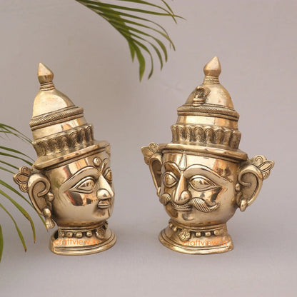 Decorative Brass Shiva Gauri Mask