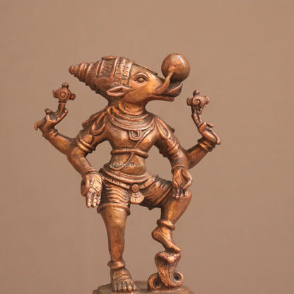 Pure Copper Standing bhoovaraha Idol | Fine Craft | 20 CM Craftsview