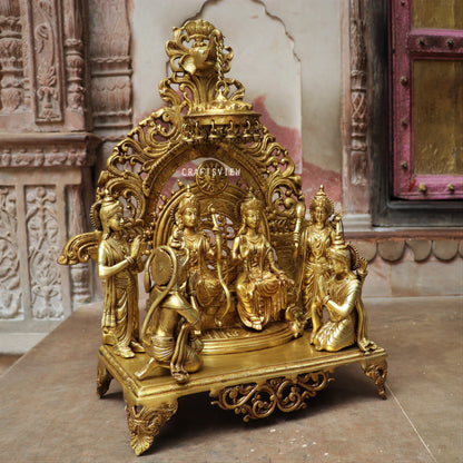 Brass Ramdarbar Idol With Prabhavali