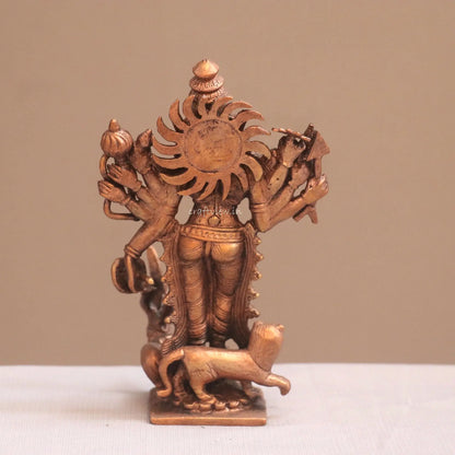 Pure Copper Mahisasur Mardini Durga Idol | Fine Craft | 16 CM Craftsview