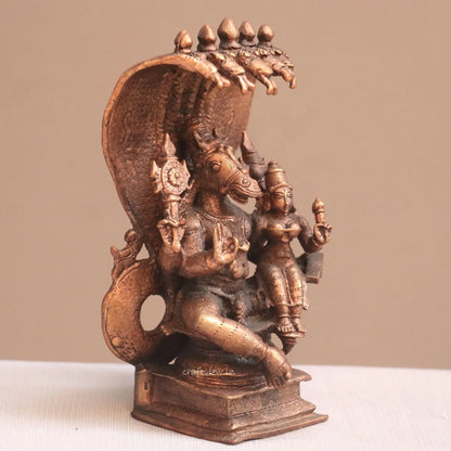 Pure Copper Hayagriva Lakshmi Idol | Fine Craft | 14 CM Craftsview