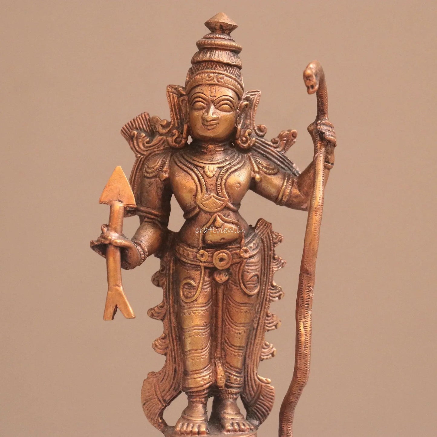 Pure Copper Lord Rama Idol | Fine Craft | 17 CM Craftsview