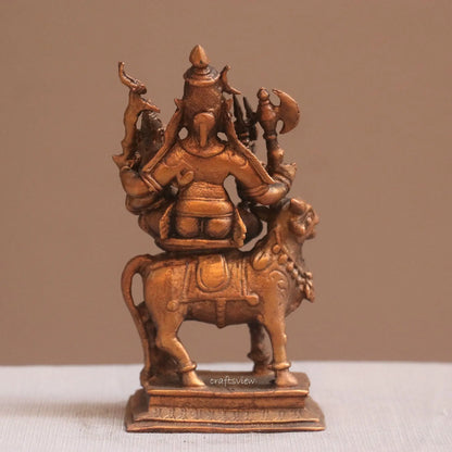 Pure Copper Shiva Gauri on Nandi Pradosh Idol | Fine Craft | 11 CM Craftsview