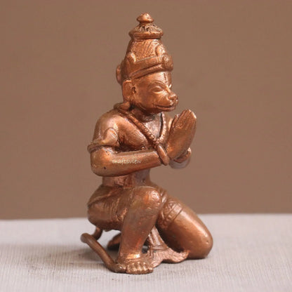 Pure Copper Hanuman Idol | Fine Craft | 9 CM Craftsview