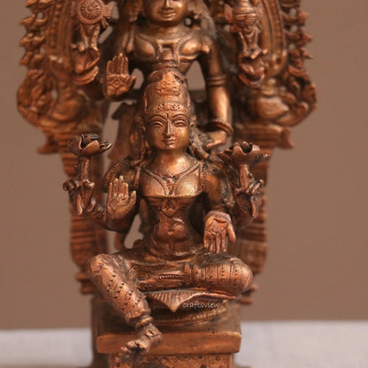 Pure Copper Balaji Tirupati Padmavati Lakshmi Idol | Fine Craft | 15 CM Craftsview