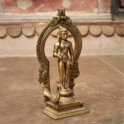 Brass Murgan Statue With Prabhavali