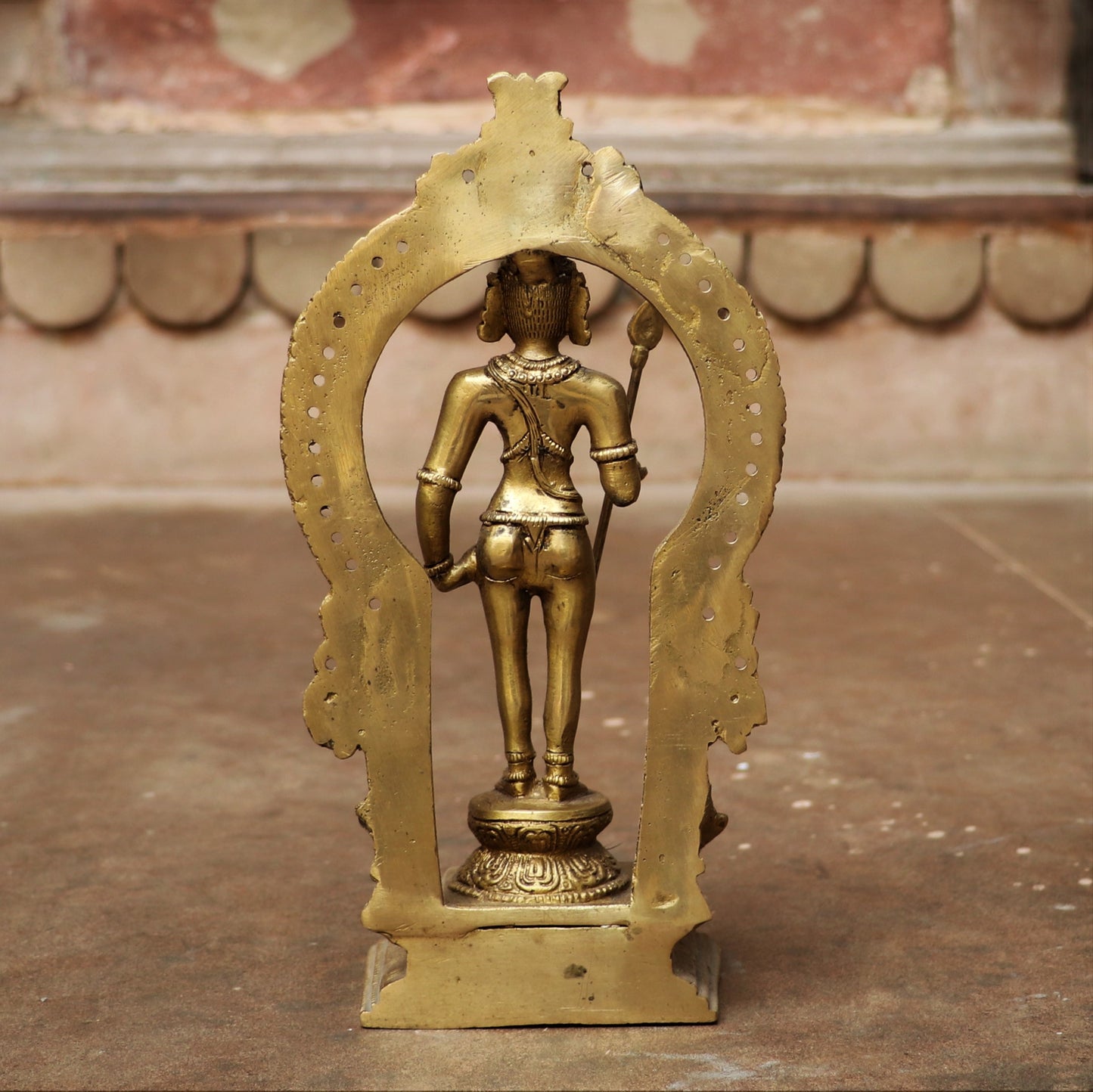 Brass Murgan Statue With Prabhavali