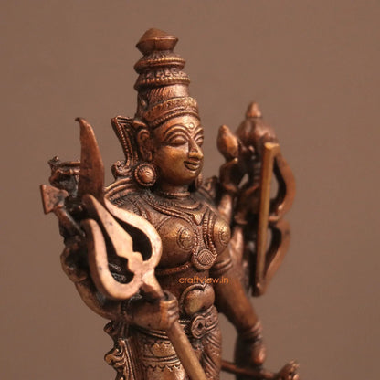 Pure Copper Mahisasur Mardini Durga Idol | Fine Craft | 15 CM Craftsview