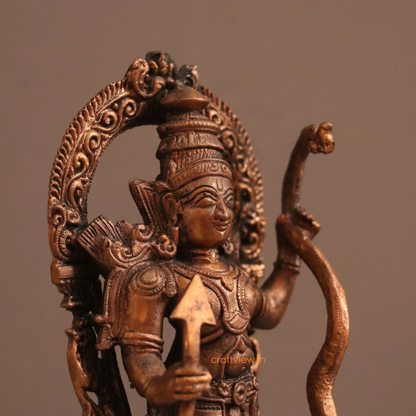 Pure Copper Lord Rama With Hanuman Idol | Fine Craft | 21 CM - Craftview